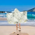 thumbnail image 2 of Yayeee Kids Hooded Towel with Hand Pockets Beach Soft Absorbent Bath Wrap 50 x 23.5 inch, Gray Marble Pattern, 2 of 5