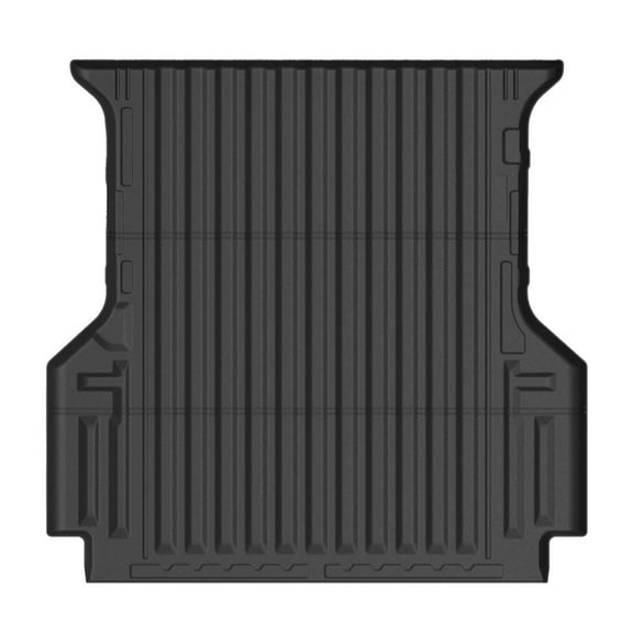 Ikon Motorsports TPE Truck Bed Mat Compatible with 2024 Ford Ranger Super Crew Cab 5Ft Bed Custom Fit All Weather Heavy Duty 3D Rear Cargo Trunk Tray Protector Liner 1PC Black