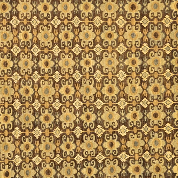 Ahgly Company Indoor Square Abstract Brown Modern Area Rugs, 5' Square