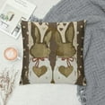 thumbnail image 2 of Nawypu Easter Pillow Covers Rabbit Bunny Brown Stripes Throw Pillow Cases Easter Spring Holiday Farmhouse Decorations Cushion Cover for Sofa Couch, 2 of 5