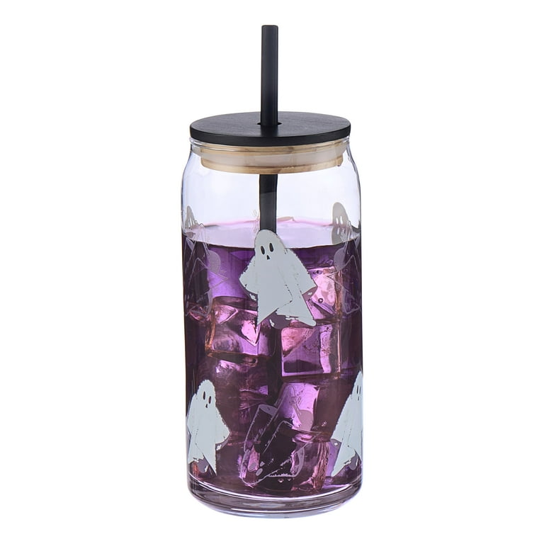 Way to Celebrate 20oz Color Changing Glass Ghost Sipper with Lid