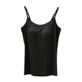 thumbnail image 4 of Fanxing Plus Size Camisole Tops for Women Built in Bra with Padding Spaghetti Strap Tank Top with Shelf Bras Black,L, 4 of 5