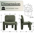 thumbnail image 2 of Dayalane Modern Accent Chair Set of 2, Armless Single Chair Chenille Upholstered Sofa with Padded Back & Solid Wood Legs, Comfy Reading Chair Side Chair for Living Room Bedroom or Corner, Green, 2 of 9