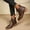 Brown, variant on OKBOP Women's Walking Boots Round Toe Lace-Up Foam Cushioning Block Heel Black Stylish Women's Boots Sizes 35