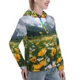 thumbnail image 2 of Yiaed Mountain Daisy Meadow Print Womens Casual Hoodies Crew Neck Long Sleeve Sweatshirts With Pocket Pullover Tops Women's Hooded Sweatshirt-Medium, 2 of 5
