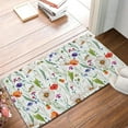 thumbnail image 2 of Wildflowers Entrance Door Mat Green Herbs Floral Spring Summer Decor Welcome Doormat NonSlip Carpet Rugs for Home Bathroom Kitchen Indoor Use (17"x30") Add a Welcoming Touch, 2 of 6