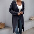 thumbnail image 2 of XEGLSBU Women Sweaters Oversized Knit Cardigan Sweater Outerwear Soft Comfortable Open Front Long Sleeve Pocket Coat Fall Winter Fashion Cardigan Sweaters for Women Lightweight Navy Size S, 2 of 4