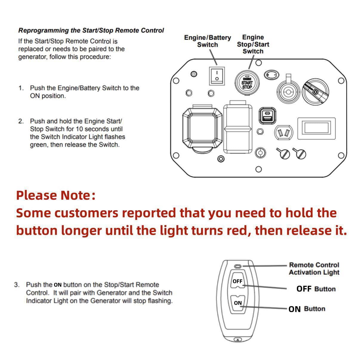 Remote Control Key Fob for Predator 5000W Dual Fuel Inverter Generator 71367 70143 for Westinghouse Inverter Generator iGen4000DFc iGen4500 iGen4500DF iGen5000c iGen5000DF iGen5000DFc iGen11000DFc