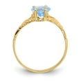 thumbnail image 2 of Auriga Fine Jewelry 10K Yellow Gold March Birthstone Claddagh Ring for Women Size- 5, 2 of 6