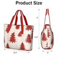 thumbnail image 3 of Tote Bag for Women - Red Christmas Tree Pattern Shoulder Bag - Large Utility Work Duffle Bag with Zipper Handbag for Travel, Work, Sprots, 3 of 5