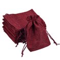 thumbnail image 1 of Unique Bargains Linen Burlap Bags with Drawstring for Gifts,DIY Craft Burgundy 9 x 12cm 12pack, 1 of 5