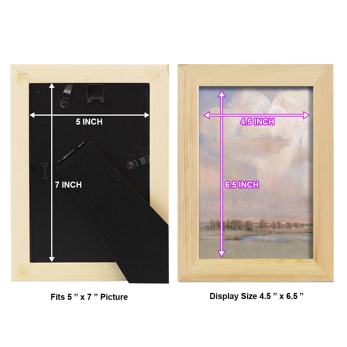 Billowing Clouds II - Framed Print w/glass - Natural Wood