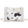 thumbnail image 2 of Bolsa 2 uds bolso de hombro transparente bolso de mensajero de cadena transparente para mujer (estampado de vaca) Ehuebsd Nuevos Originales, 2 of 9