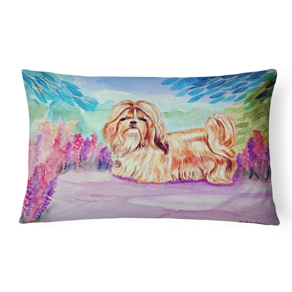 Carolines Treasures Shih Tzu Canvas Fabric Decorative Pillow 12H x16W multicolor