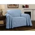 thumbnail image 2 of Innovative Textile Solutions 1-Piece Plush Damask Throw Chair Slipcover, Blue, 2 of 3