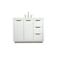 thumbnail image 3 of Elegant Decor Blake 42" Aluminum Alloy MDF Single Bathroom Vanity in White, 3 of 8