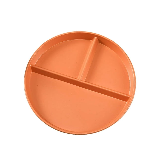 Binwennn Assiette à Trois Compartiments en Paille de Blé, Assiette Ménagère d'Automne, Assiette Spéciale, Ensemble d'Assiettes pour Enfants, Tapis de Placement Ronds pour Table à Manger, Ensemble de Table en Verre pour Salle à Manger