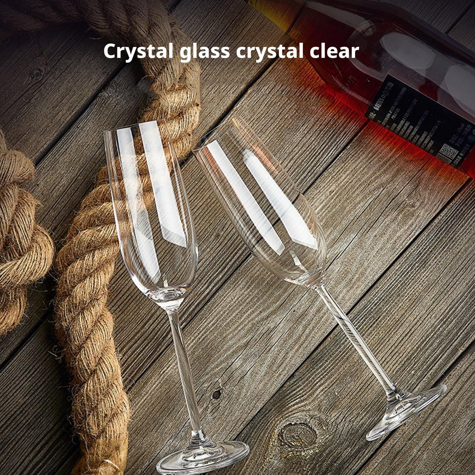 Crystal Champagne Flutes Glasses Set of 6Oz, Elegant Champagne Glasses, Modern Champagne Flutes