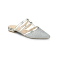 thumbnail image 1 of BLISSFUL STEP Mules Plates à Paillettes pour Femmes à Bout Pointu Argent 6, 1 of 7