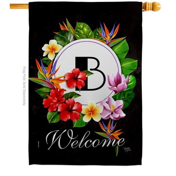 Breeze Decor H130262-BO Tropical B Summertime 28 x 40 in. Double-Sided Decorative Vertical House Flags for Decoration Banner Garden Yard Gift