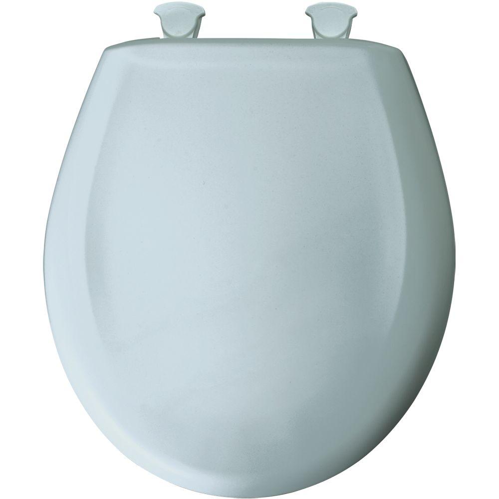 Round Closed Front Toilet Seat in Blue Mist