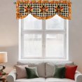 thumbnail image 2 of Thanksgiving Turkey Tie Up Valance Curtains for Windows, Kitchen Curtains Window Treatments, Fall Maple Leaves Black Plaid Rustic Short Window Shades Valances for Bedroom Bathroom Cafe 54"x18", 2 of 8