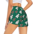 thumbnail image 4 of Picia Gingerbread Snowman Cookies Pattern Women's 2 in 1 Athletic Running Shorts High Waisted Workout Casual Gym Sweat Shorts with Comfy Liner Zipper Pockets-Small, 4 of 9