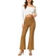 thumbnail image 1 of Pantalones Flare Sólidos de Mujer INSPIRE CHIC con Cremallera Lateral Oculta de Suede Sintético Talla 3XL Color Marrón, 1 of 5
