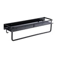 thumbnail image 1 of Estante De Almacenamiento Hueco De Aluminio Espacial Estante De Almacenamiento De Rodamiento Fuerte Organizador De Soporte De Cocina Montado En La Pared Con 5 Ganchos Para Baño De Cocina Yuarrent HA026885-01, 1 of 7