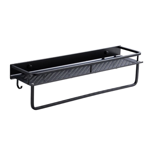Estante De Almacenamiento Hueco De Aluminio Espacial Estante De Almacenamiento De Rodamiento Fuerte Organizador De Soporte De Cocina Montado En La Pared Con 5 Ganchos Para Baño De Cocina Yuarrent HA026885-01