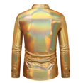 thumbnail image 4 of Mens Disco Dress Shiny Shirt Long Sleeve Casual Button Down Shirt Nightclub, 4 of 8