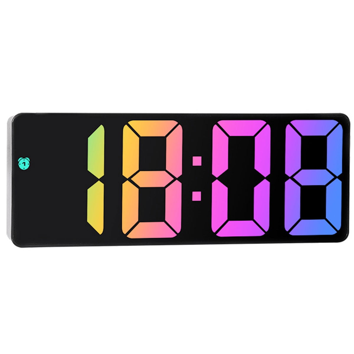 Digital Alarm Clock Colorful LED Electronic Clock USB/Battery Operated