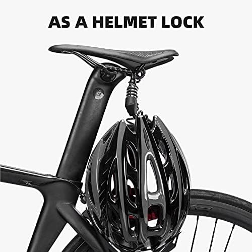 JARTC Motorcycle Helmet Lock Bike Cable Lock Lightweight Combination Small Resettable Bike Wheel Lock for Strollers, Luggage