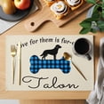thumbnail image 2 of Blue Black Buffalo Checkered Placemats Set of 6, Bones Cute Dogs Pets Placemats for Dining Table, Place Mats for Kitchen Tabletop, Waterproof Wipeable Dining Table Mats Set, 2 of 9