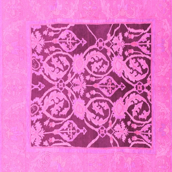 Ahgly Company Indoor Square Abstract Pink Modern Area Rugs, 5' Square