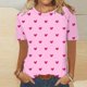 thumbnail image 5 of Camisetas Casuales de Manga Corta con Cuello de Tripulación Impresa de San Valentín Tee Gráfica Ligera Top 95% Poliéster 5% Elastano para el Uso Diario, Camiseta de Moda Cómoda, 5 of 8
