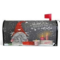 Christmas Gnome Mailbox Covers Magnetic Winter Snowflakes Elf Mailbox Cover Large Size 25.5" X 21" Let it Snow Mailbox Wraps Post Letter Box Cover Garden Decorations