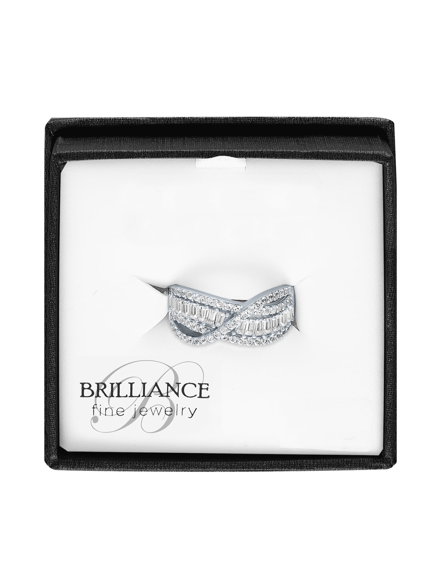 Ladies Brilliance Fine Jewelry Women's Created White Sapphire Sterling Silver Band