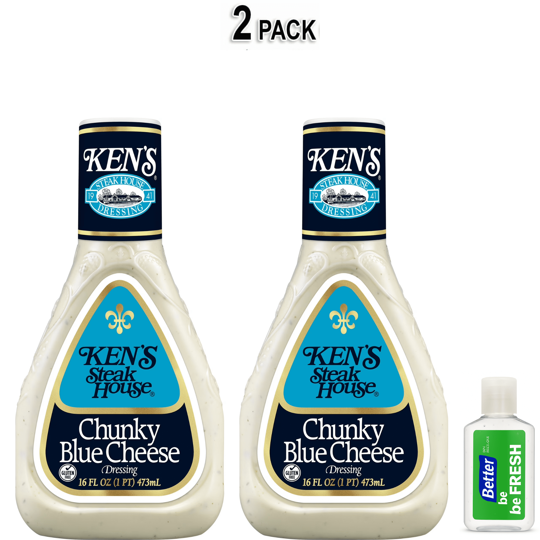 Ken's Steak House, Chunky Blue Cheese Dressing, 16 fl oz, Pack of 2