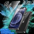 thumbnail image 5 of JETech 3 in 1 Case for iPhone 12 6.1-Inch, with 2-Pack Screen Protector and 2-Pack Camera Lens Protector, Full Coverage Tempered Glass Film, Shockproof Bumper Phone Cover (Black), 5 of 7