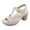 Beige, variant on Lovskoo 2024 Women's Chunky Block Heel Sandals Open Toe T-Strap Heels Pumps Metal Buckle Comfortable Oversized Sandals Black