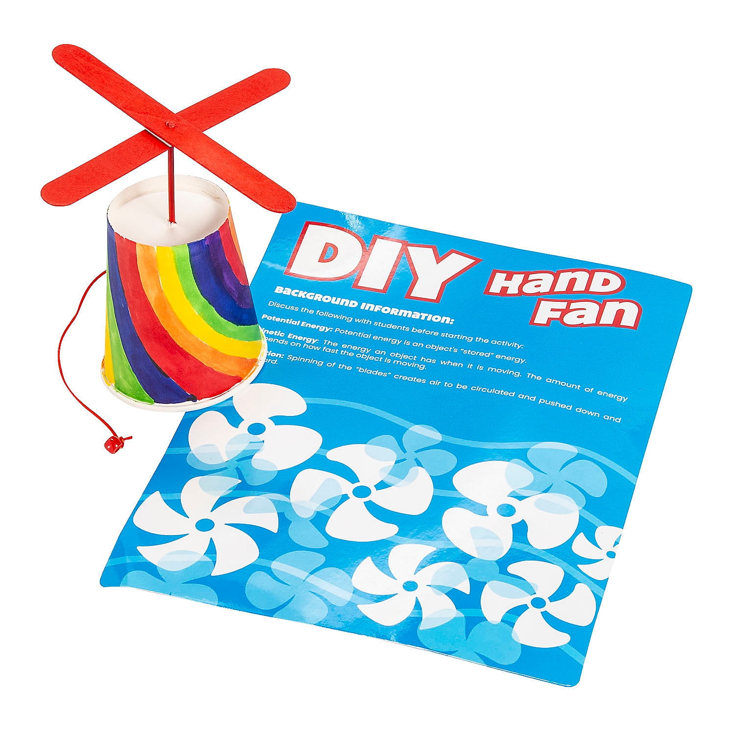 Fun Express DIY STEAM Hand Fan Learning Activity Craft Kit - Makes 12