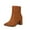 Brown, variant on RUIYANQI Women's Suede Ankle Boots Pointed Toe Block Heel Stretch Fabric Fashion Winter Dress Booties For Women Black Women Sandal