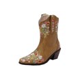 thumbnail image 1 of XZNGL New Winter Cowboy Boots Embroidered Flowers Thick Heel Ladies Short Boots, 1 of 9
