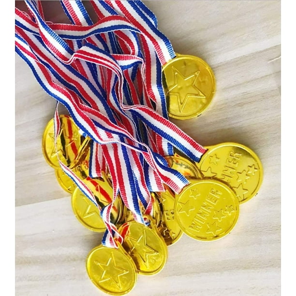 12 Pièces d'Or Médaillés d'Attribution Rubans de Style Olympique
