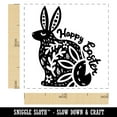 thumbnail image 2 of Happy Easter Floral Designer Bunny Self-Inking Rubber Stamp Ink Stamper - Orange Ink - Small 1 Inch, 2 of 7