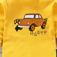 thumbnail image 4 of TOWED22 Toddler Boys Fall Clothes 2Pcs Long Sleeve Graphic Round Neck Pullover Sweatshirt Sweatpants Cozy Outfits Set(Yellow,5-6 Y), 4 of 6