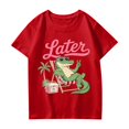 thumbnail image 5 of Grblisyd Last Day of School Girls Shirts for Girls 10-12 Years Kids Csaual Summer Cute Alligator Print Tops Loose Crewneck Short Sleeve Tees, 5 of 6