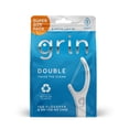 thumbnail image 2 of (2 pack) Grin Double Flosspyx Floss Picks, Mint Flavor, 150 Count, Recycled Plastic, 2-Line Floss, 2 of 10