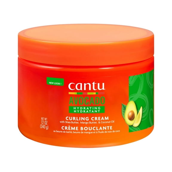Cantu Avocado Hydrating Curling Hair Styling Cream with Shea Butter, 12 oz